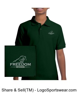 Youth Polo Hunter Green Design Zoom